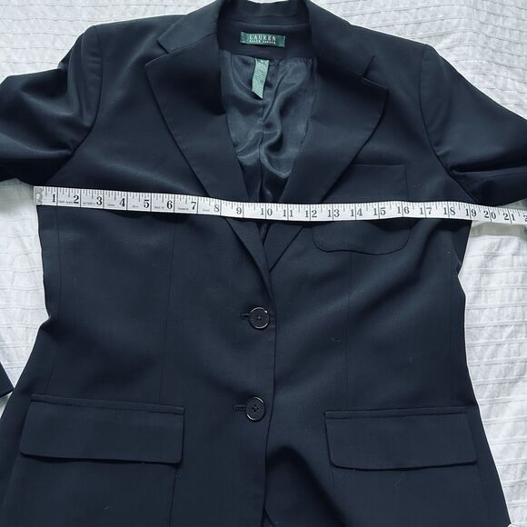Lauren Ralph Lauren Womens Size 10 Black Wool Blazer FLAW - Picture 11 of 16